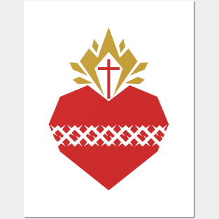 Christian illustration. Sacred Heart of Jesus. Posters and Art